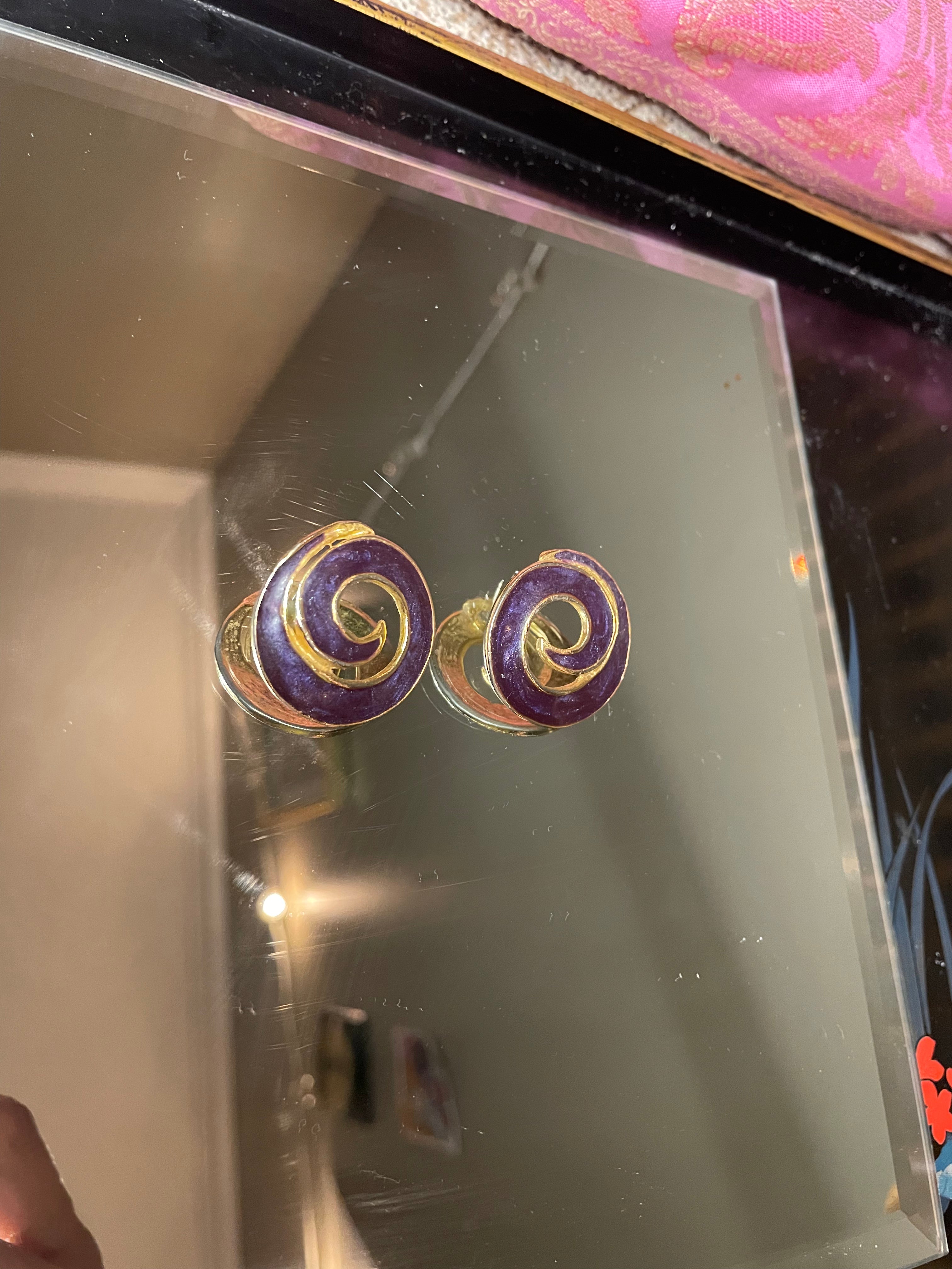 Navy Swirl Earrings